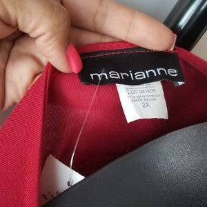 2x red faux wrap dress plus size